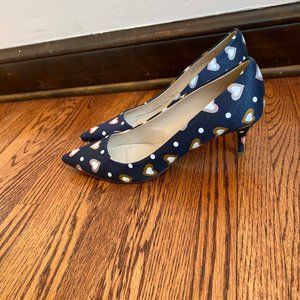 J.Crew kitten heel pump Rare hearts